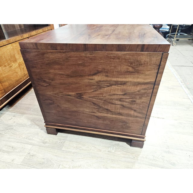 Art Deco Walnut Executive Office Set, 1930s, Set of 2 For Sale - Image 14 of 18