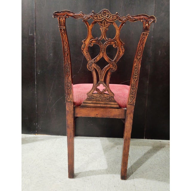 Chippendale Jonathan Charles Buckingham Collection Mahogany Chippendale Dining Chairs For Sale - Image 3 of 14