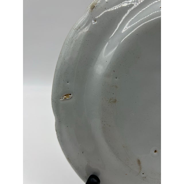 Antique 19th Century French Faience Floral Tin Glazed Earthenware Plate For Sale - Image 10 of 12