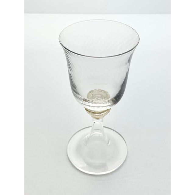 1990s 1990s Murano Torcée Swirl Optic Hand Blown Gold Flakes Stem Wine Glasses - Set of 4 For Sale - Image 5 of 6