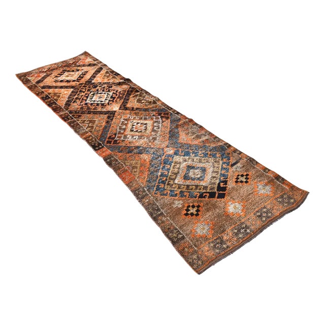 Vintage Runner Rug in Wool For Sale