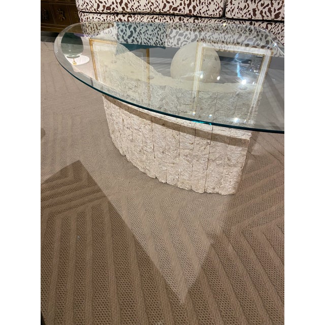 1980s 1980s Postmodern Stone and Glass Coffee Table For Sale - Image 5 of 6