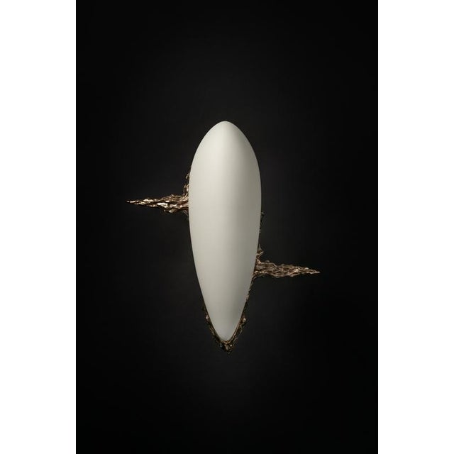 Small LV-426 Sconce in Patinated Cast Bronze by William Guillon For Sale - Image 6 of 18