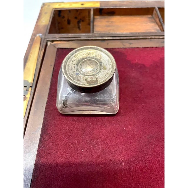 Wood Antique Portable Campaign Writing Desk For Sale - Image 7 of 12