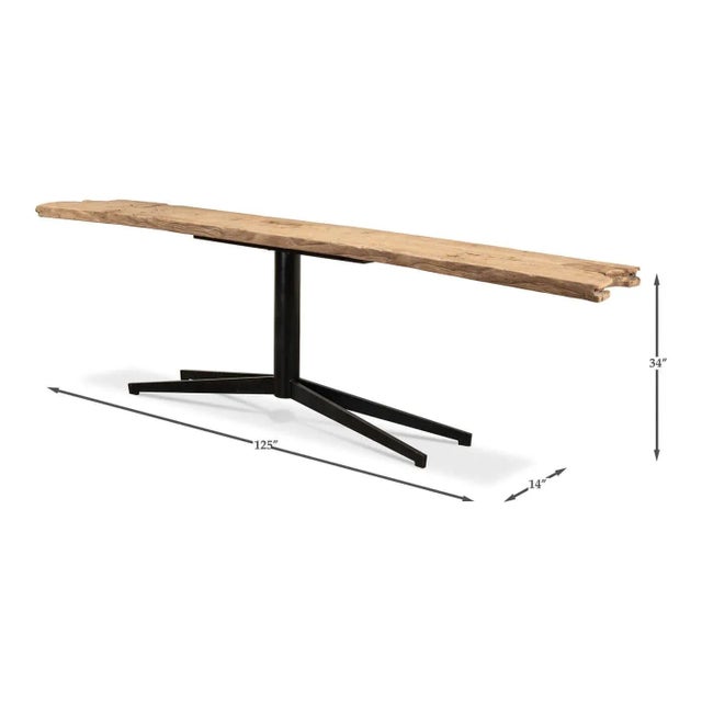 Modern Plank Top Console Table For Sale In Raleigh - Image 6 of 12