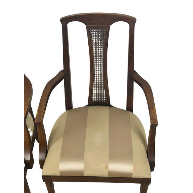 Pair of Mid-Century High-Back Cane Dining Armchairs, Stamped Denmark For Sale - Image 12 of 18