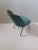 Vintage Chair with Rounded Green Synthetic Leather Back For Sale - Image 3 of 9