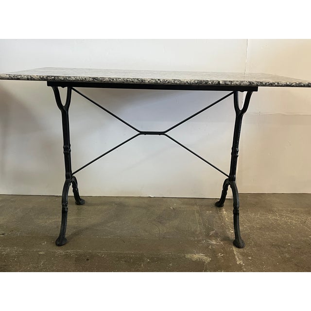 French Late 19th Century French Iron + Granite Pastry Table For Sale - Image 3 of 6