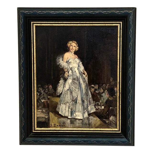 Jos Damien, Portrait of a Woman, Oil on Panel, Framed For Sale - Image 10 of 10
