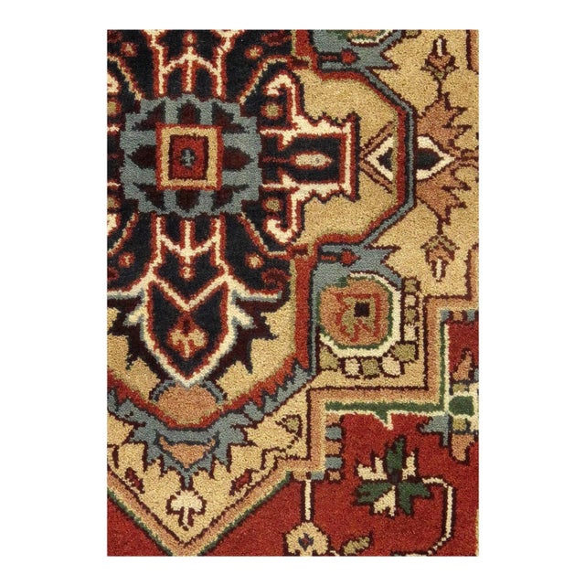 Persian Serapi design rug. Handmade and hand-knotted in fine lambswool on a cotton foundation. Vegetable dyed hand-spun...