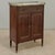 French Antique French Louis XVI Mahogany Cabinet With Carrara Marble Top and Brass Gallery For Sale - Image 3 of 18