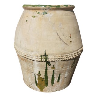 Glazed Terracotta Olive Jar For Sale