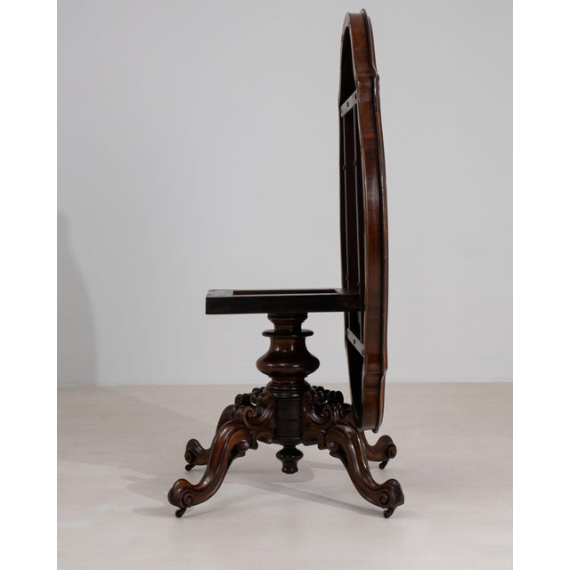 Brown Victorian Tilt-Top Table with Hidden Compartment on Casters, Antique, United Kingdom, 19th Century For Sale - Image 8 of 18