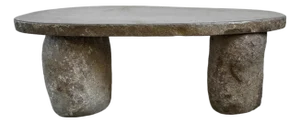 Stone Boulder Outdoor Organic Modern Coffee Table / Bench