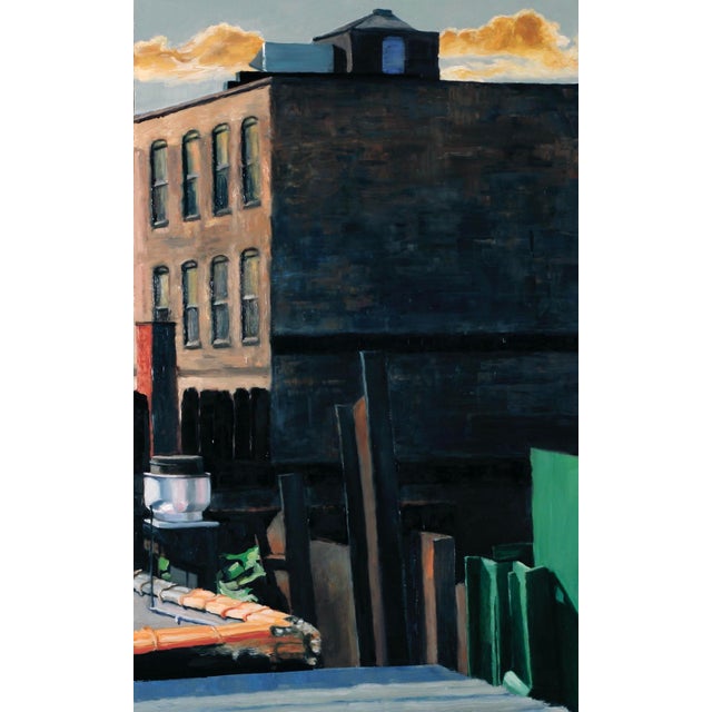 Contemporary "Green Wall/Yellow" Original Oil on Wood by Ny Artist Patty Neal. 28w X 2d X 24h" For Sale - Image 3 of 3