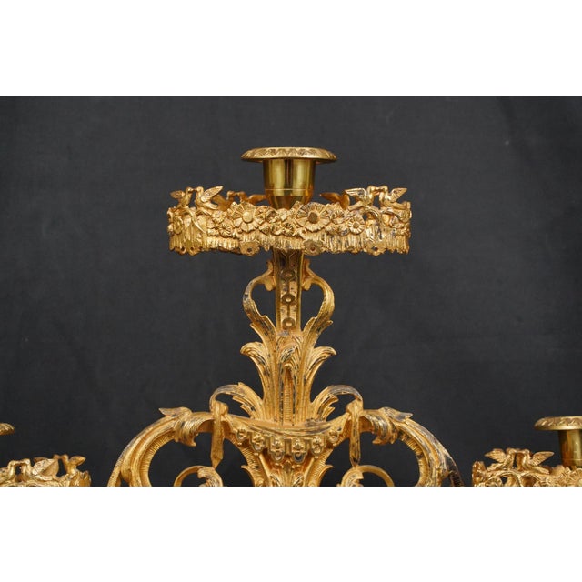 Victorian 1840s Victorian Gilded Brass Candelabra Girandole For Sale - Image 3 of 11