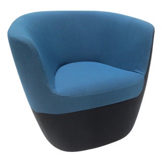 Walter Knoll Seating Stones Armchair in Blue (New) For Sale