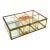 Vintage Brass and Glass Divided Box With Dried Flowers - Jewelry Box or Organizer For Sale