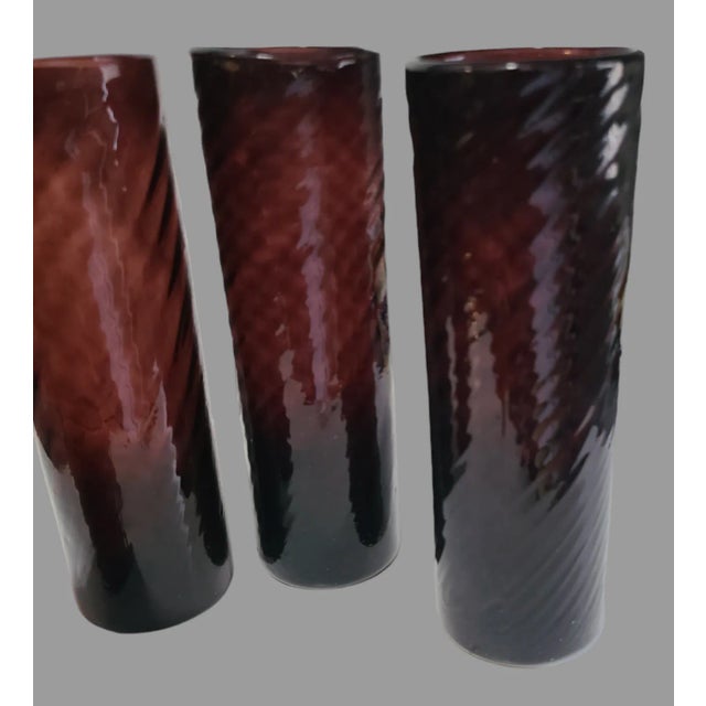 Spice up your barware collection with this stunning set of 4 hand blown art glass tumbler glasses. Each glass stands tall...