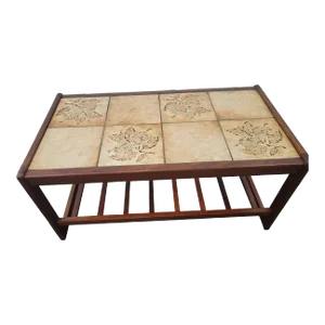 1970 Mid-Century Modern Coffee Table With Danish Tile Top