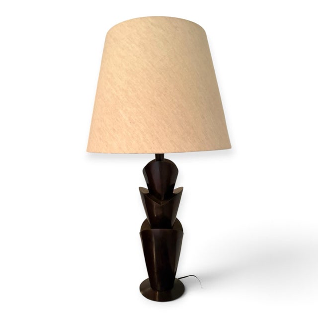 1990s 1990s Modern Stanton Bronze Tulip Table Lamp For Sale - Image 5 of 6
