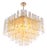 Elegant large murano glass chandelier with hand blown amber textured glass panels on a gold plated brass frame....