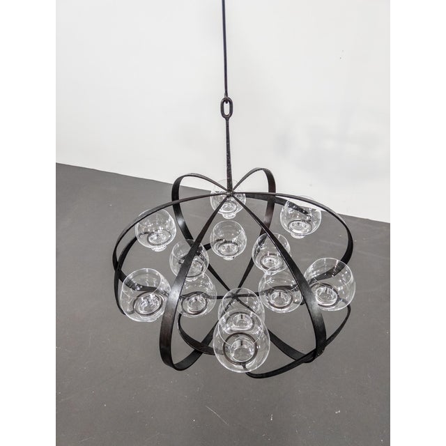 Ovalen Iron and Glass Chandelier by Erik Höglund & Lars Larsson, 1978 For Sale - Image 10 of 16