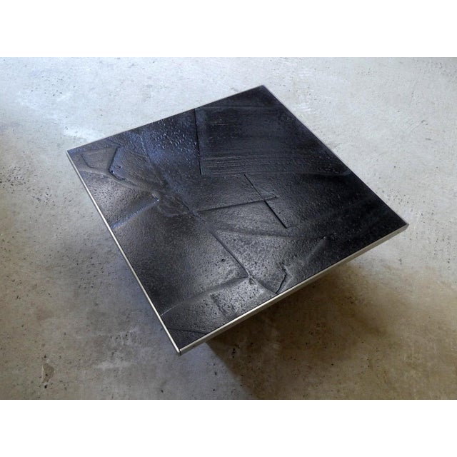 Chrome-Plated Metal and Black Resin Coffee Table, 1970 For Sale - Image 4 of 8