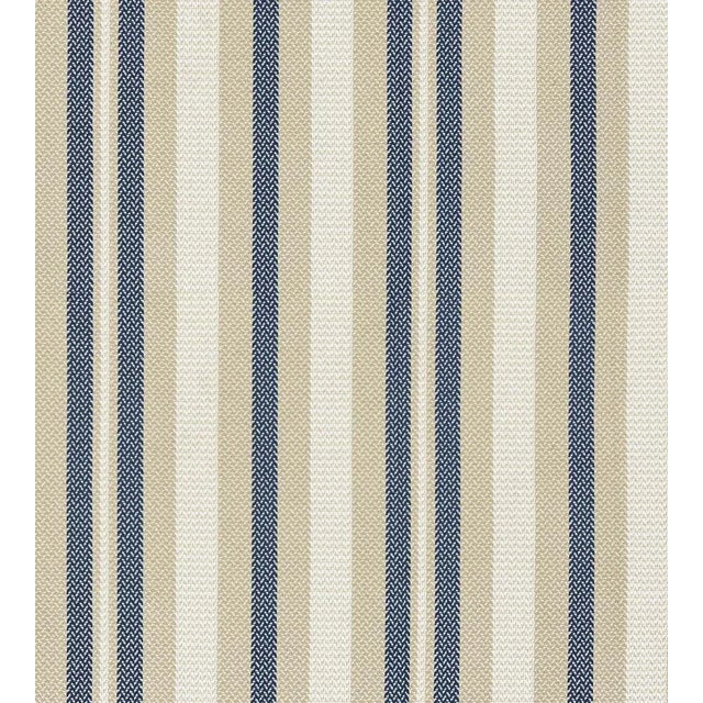The House of Scalamandré Santorini Stripe Fabric, Indigo For Sale