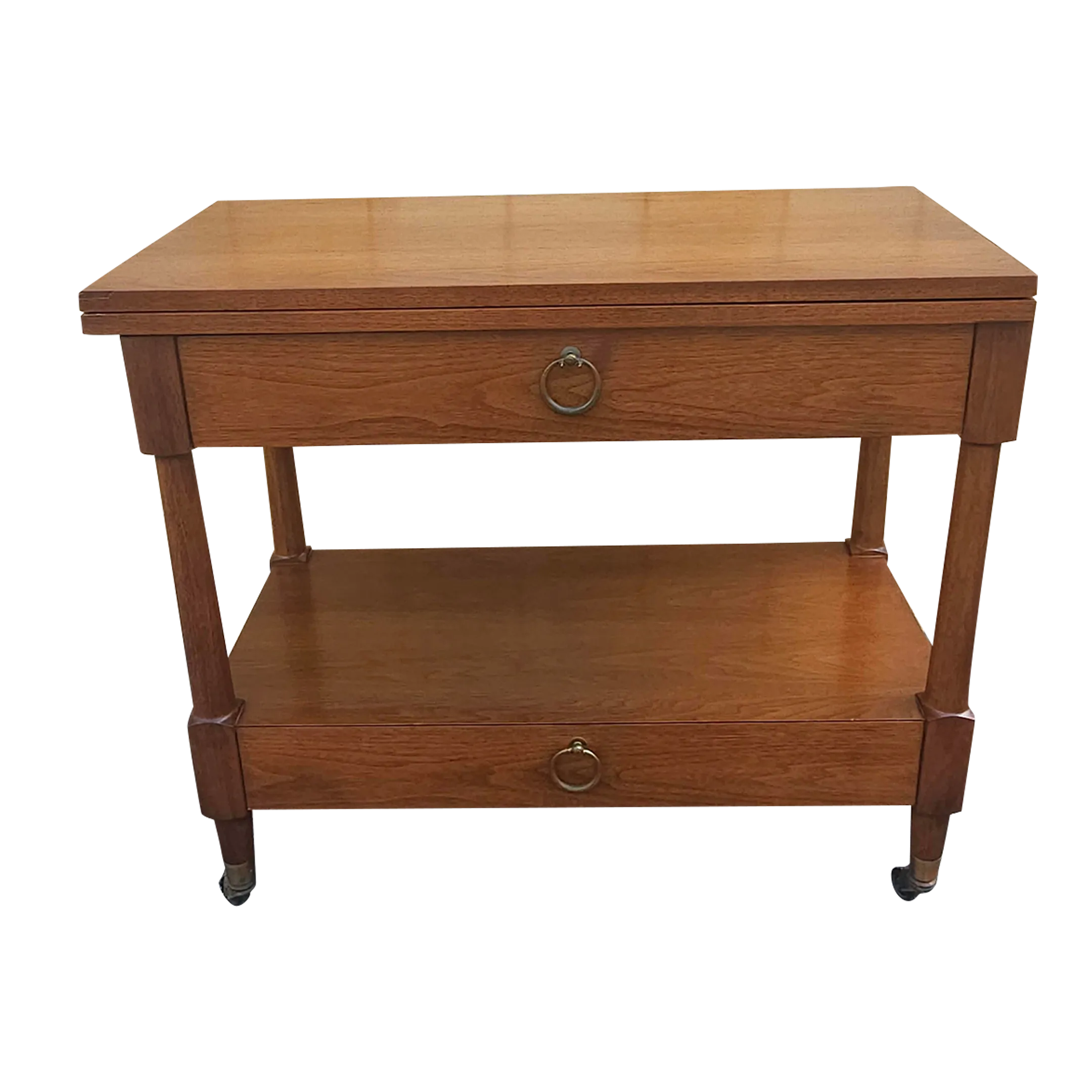 Mid-Century Heritage-Henredon Walnut Expendable Rolling Buffet