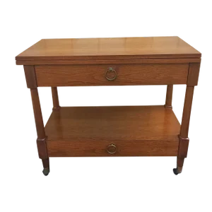 Mid-Century Heritage-Henredon Walnut Expendable Rolling Buffet Server