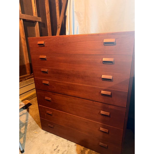 Offered is a rare, authentic Mid-Century Modern 7-drawer highboy dresser designed by legendary designer Børge Mogensen for...