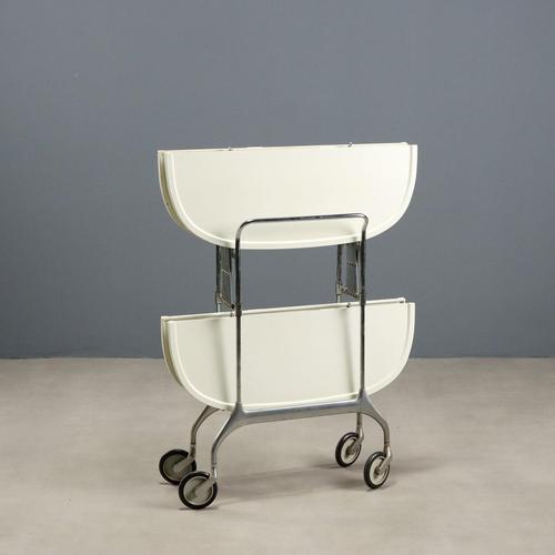 White Gastone Kitchen Trolley in Metal and Plastic from Castelli / Anonima Castelli, 1980s For Sale - Image 8 of 10