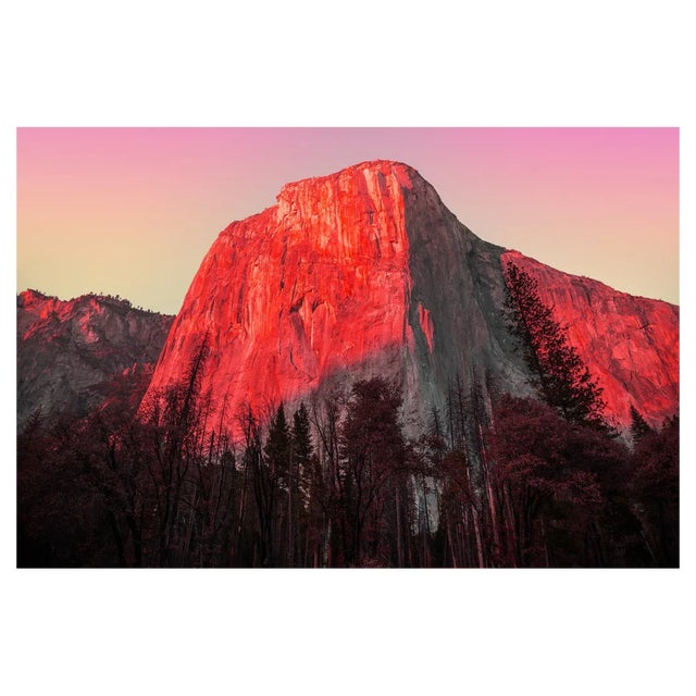 Artur Debat, Surreal Colourful Picture of the El Capitan Granite Vertical Rock at Sunset, Photographic Paper For Sale