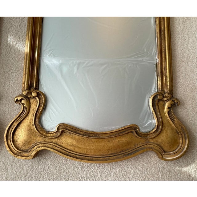 Mid 20th Century Vintage Gilt Prince Howard French Provincial Hollywood Regency Mirrors, a Pair For Sale - Image 5 of 8