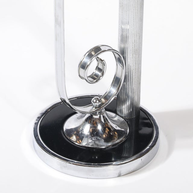 This stunning Art Deco Machine Age drinks table, created in the Machine Age style of the 1930s, is an exquisite example of...