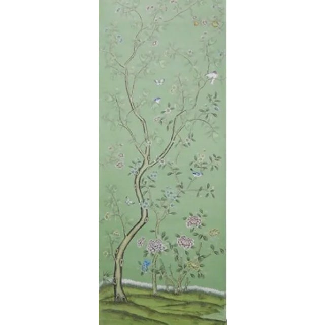 Emerald Green Chinoiserie Scenic Wallpaper - Set of 10 For Sale - Image 11 of 13