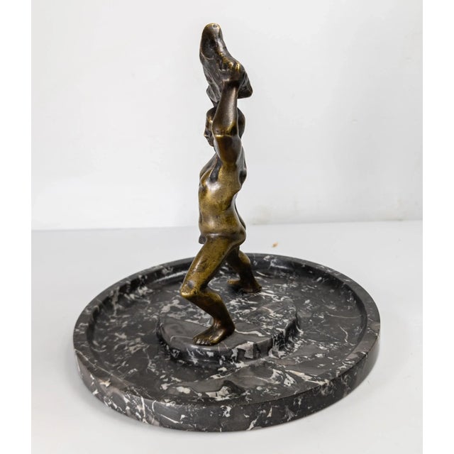 Early 20th Century Art Deco Mythical Bronze of Hercules on Marble Base For Sale - Image 4 of 13