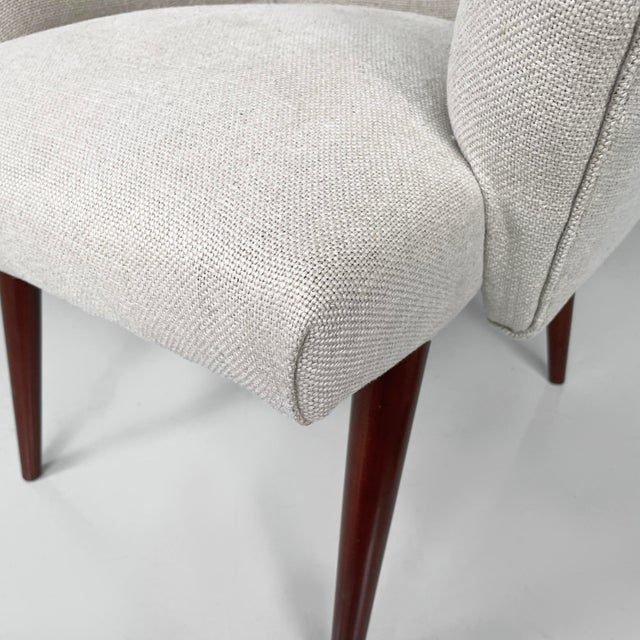 Set of Mid-Century Modern Italian Armchairs in Fabric and Wood, 1940s For Sale - Image 9 of 16