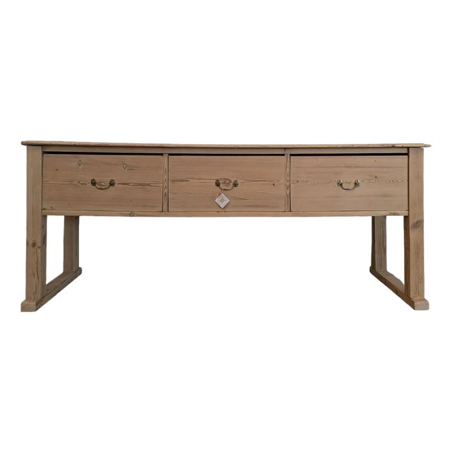 Early 20th Century English Pine Console Table For Sale