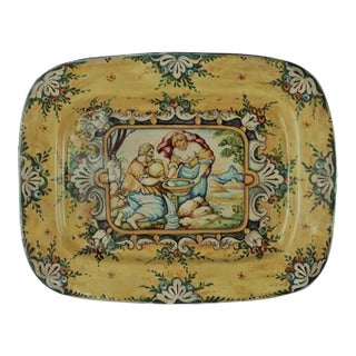 1990s Italian Hand Painted Ceramic Wall Plate For Sale