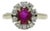 Burma Ruby Oval and Diamond Ring, Size 6.5 in 18k Yellow Gold and Platinum For Sale