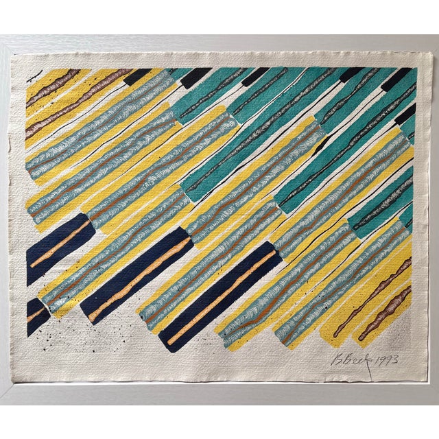 Contemporary Barbara Beck 1993 Abstract Painting on Paper - Signed/Dated For Sale - Image 3 of 4