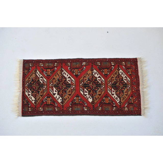 Vintage Red, Black & Camel Rug, 1.8 x 3.10 For Sale - Image 11 of 11