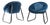 Chromed Metal and Blue Velvet Armchairs, Set of 2 For Sale