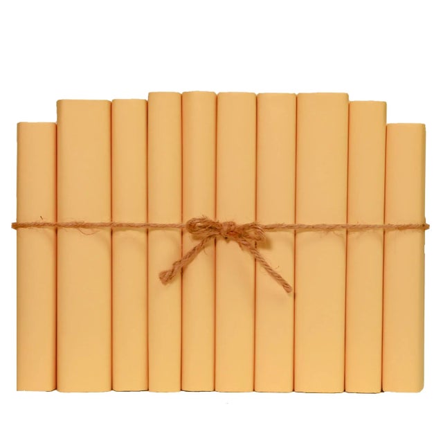 Contemporary Decorative Books - Honey Paper Wrapped Book Bundle - 1 Foot of Yellow Books For Sale - Image 3 of 3