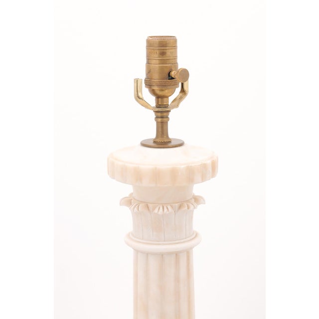 1940s Large Neo-Classical Empire Alabaster Columns, France - a Pair For Sale - Image 4 of 8
