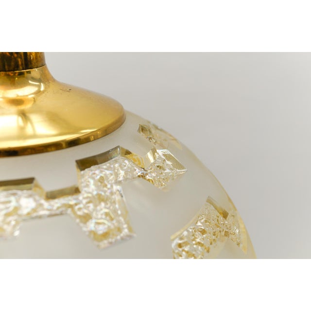 Amber-Colored Embossed Glass Lamp by Peill & Putzler, Germany, 1960s For Sale - Image 6 of 14