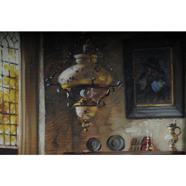 Lady at the Spinning Wheel, 20th Century, Oil on Canvas, Framed For Sale - Image 12 of 18