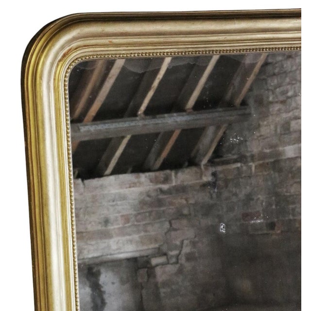 Glass Antique 19th Century Gilt Overmantle Wall Mirror, 1890s For Sale - Image 7 of 10